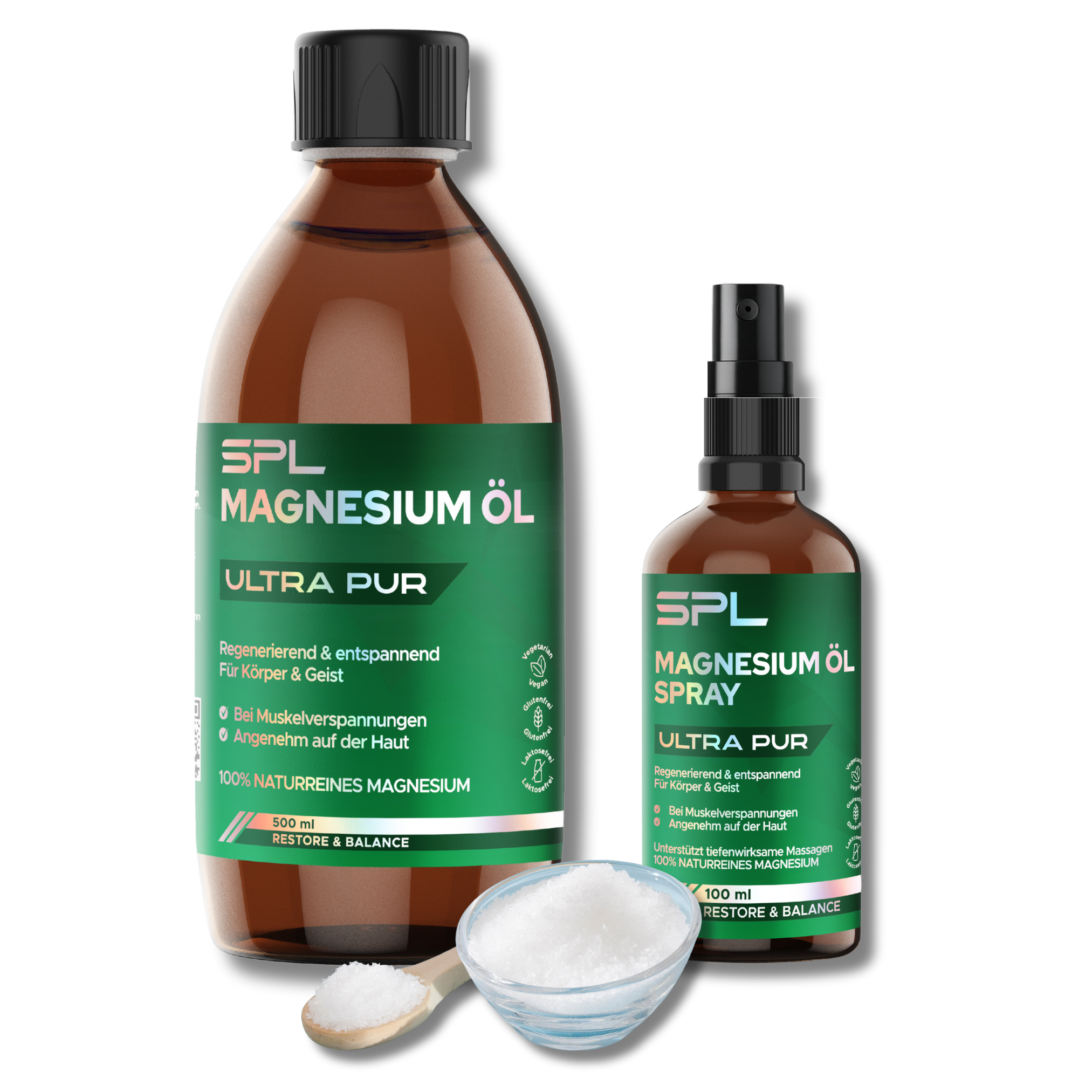 Magnesium Öl Spray mit 500ml Nachfüllflasche